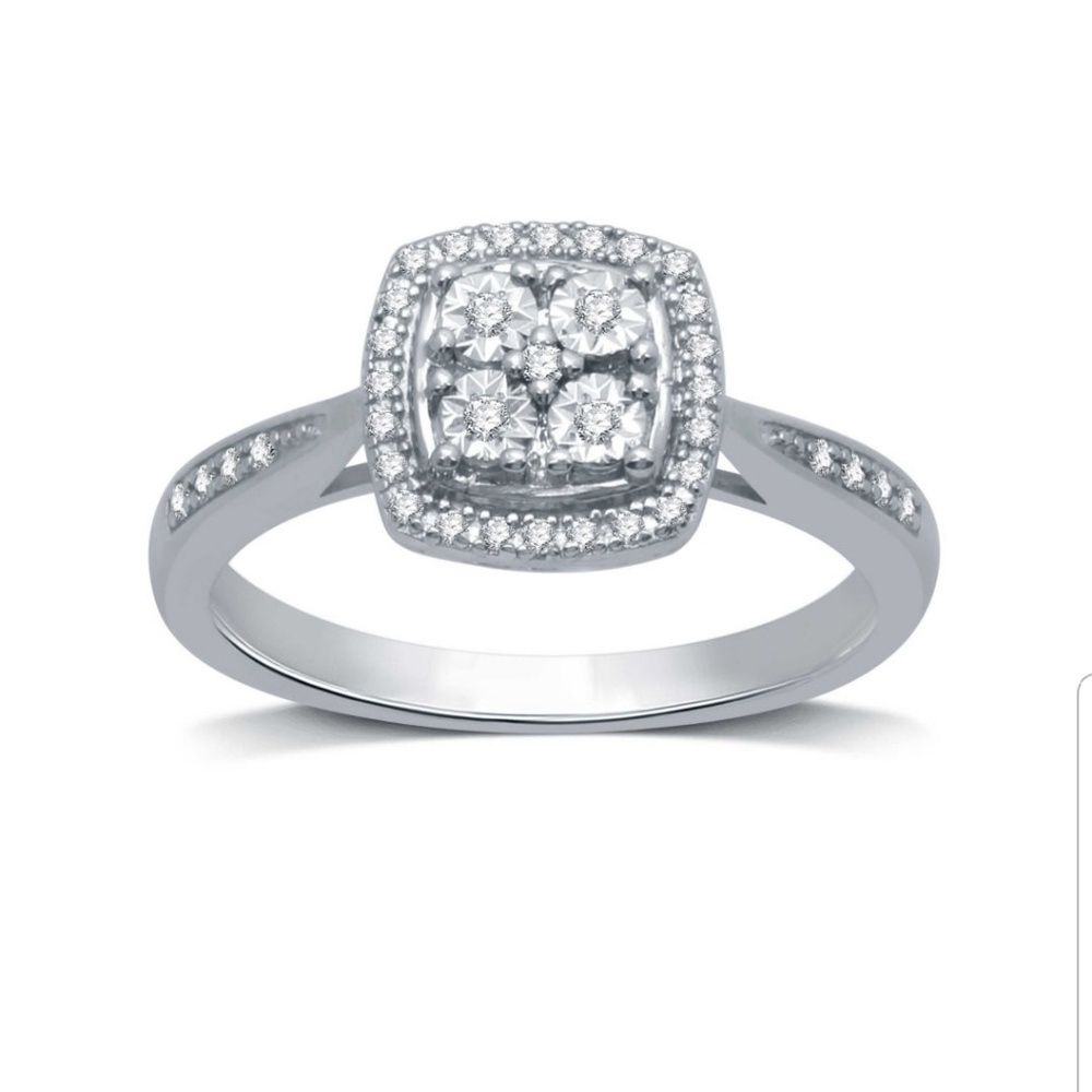 DIAMOND RING 1/10TW DIAMOND SET IN STERLING SILVER